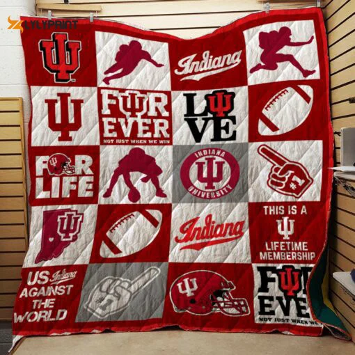 Indiana Hoosiers 1 Quilt Blanket For Fans Home Decor Gift , Soft Quilt, King Size, All Season Cozy Quilt QB0901