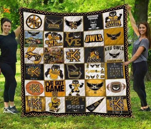 Kennesaw State Quilt Blanket For Fans Home Decor Gift , Soft Quilt, King Size, All Season Cozy Quilt QB0901