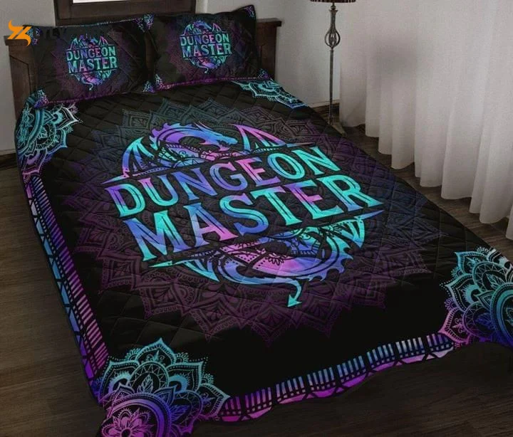 Dungeon Master Dragon Quilt Bedding Set , Soft Quilt, King Size, All Season Cozy Quilt QB0901