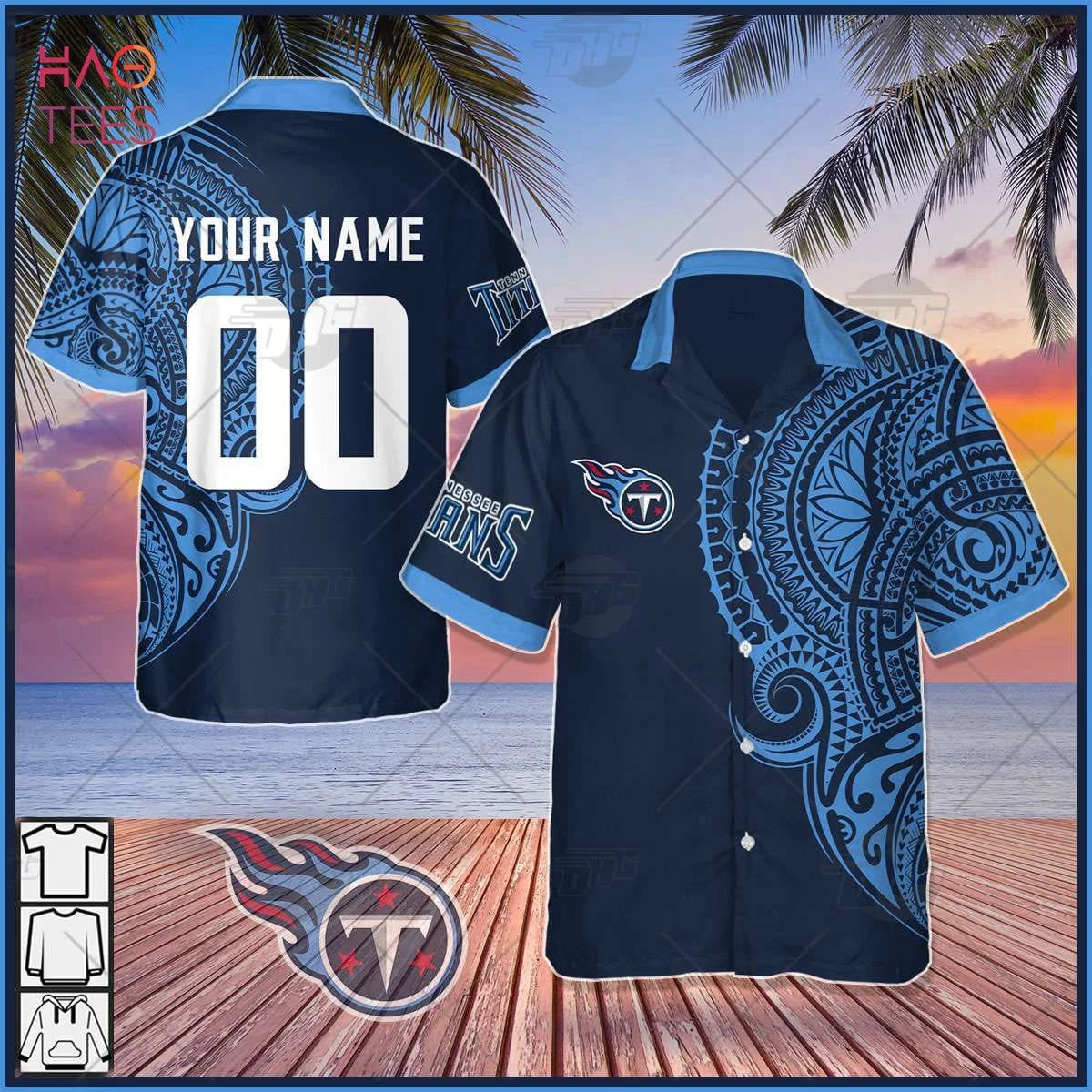 Personalize NFL Tennessee Titans Polynesian Tattoo Design Hawaiian Shirt Summer 2023 HW0601