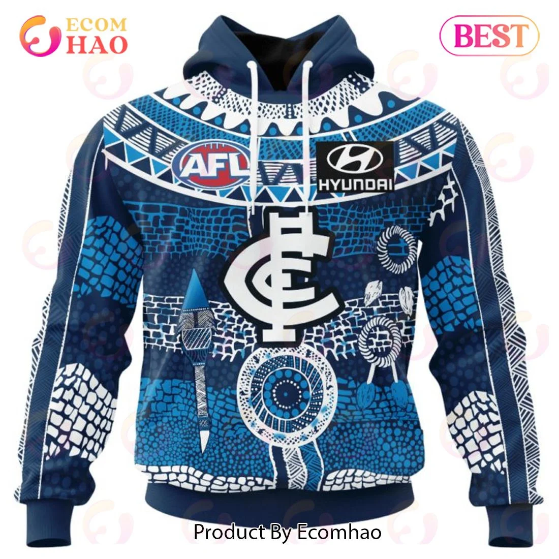 AFL Carlton Football Club Special Indigenous Design 3D Hoodie, Zip Hoodie, Man - Women, Warm, Premium Quality HZ0501