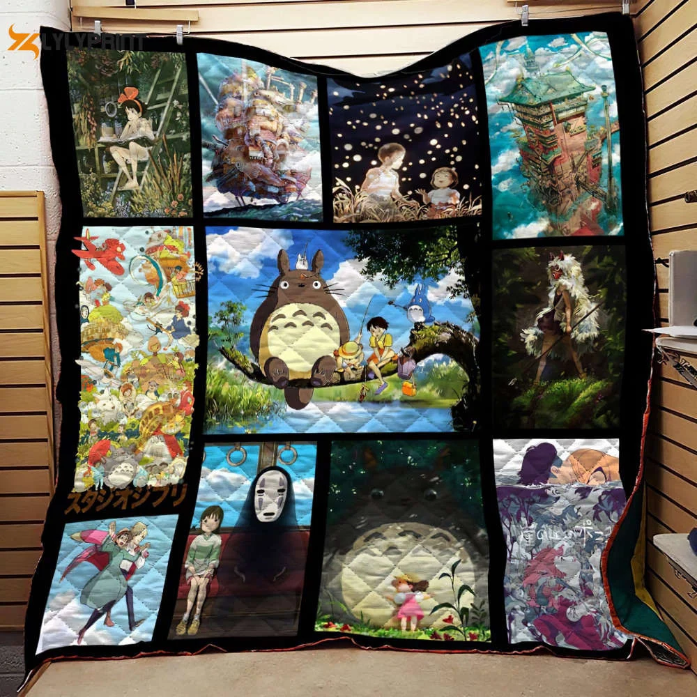Ghibli 3 Quilt Blanket For Fans Home Decor Gift , Soft Quilt, King Size, All Season Cozy Quilt QB0901