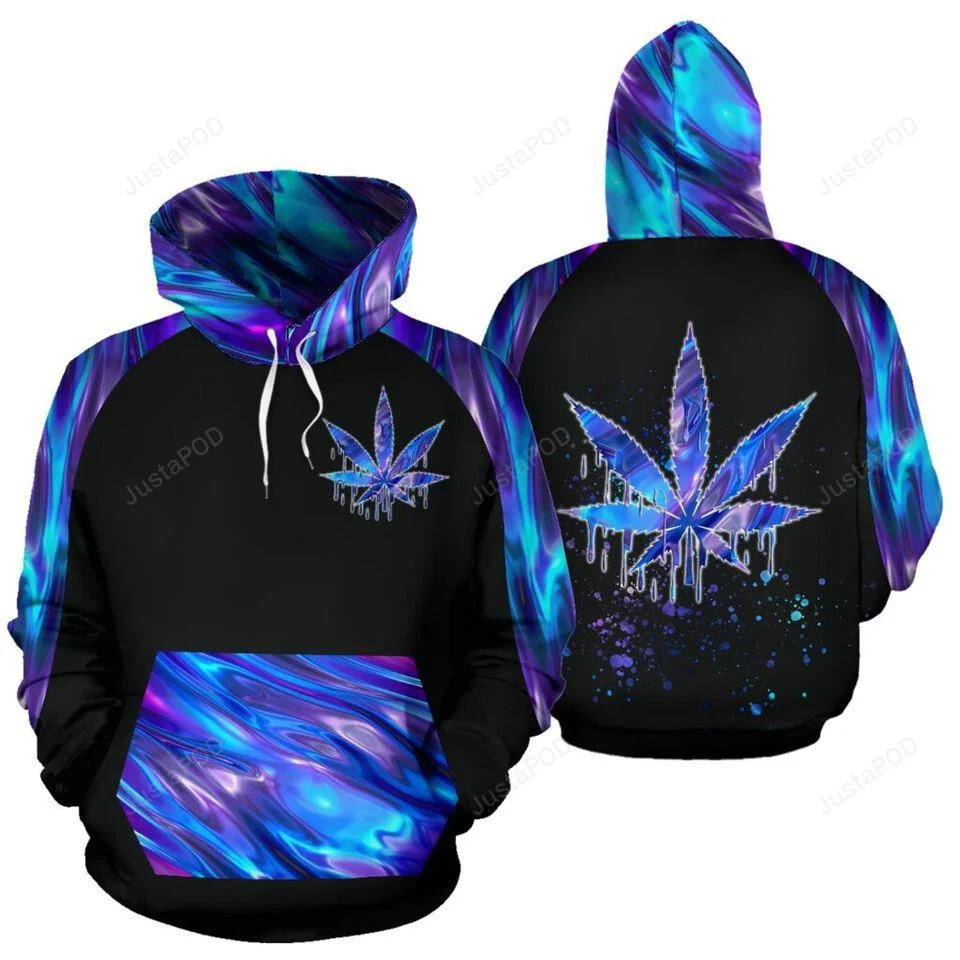 Weed Holographic 3D All Print Hoodie, Zip- Up Hoodie HZ0501