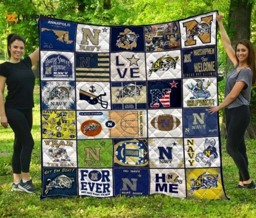 Navy Midshipmen Quilt Blanket For Fans Home Decor Gift ,  Soft Quilt, King Size, All Season Cozy Quilt QB0901