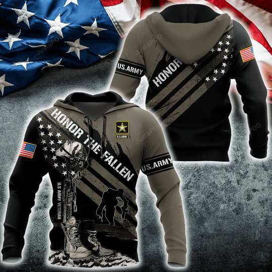 Honor The Fallen US Army 3D All Print Hoodie, Zip- Up Hoodie HZ0501
