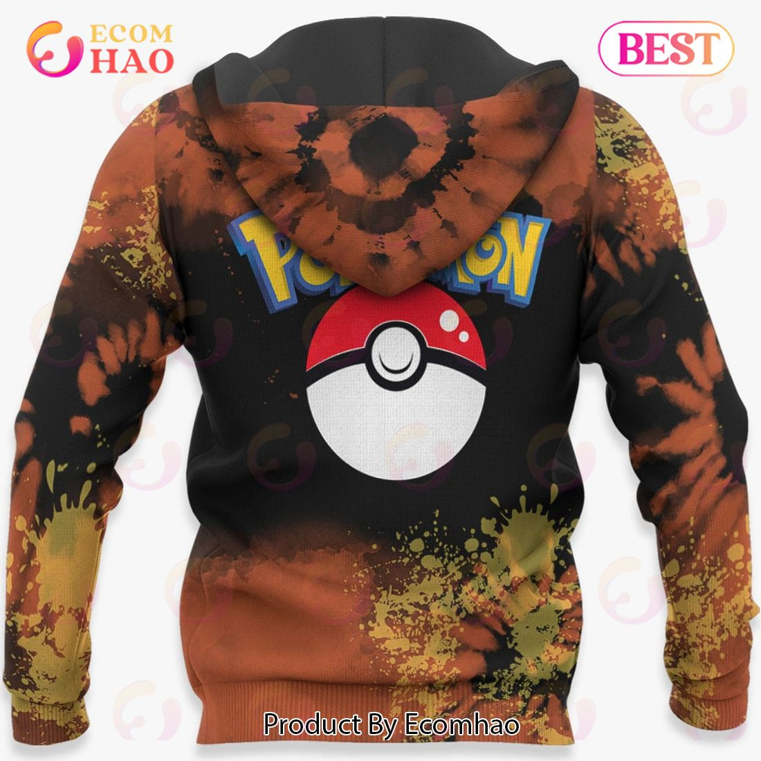 Blaziken Hoodie Custom Pokemon Anime Tie Dye Style, Zip Hoodie, Man - Women, Warm, Premium Quality HZ0501
