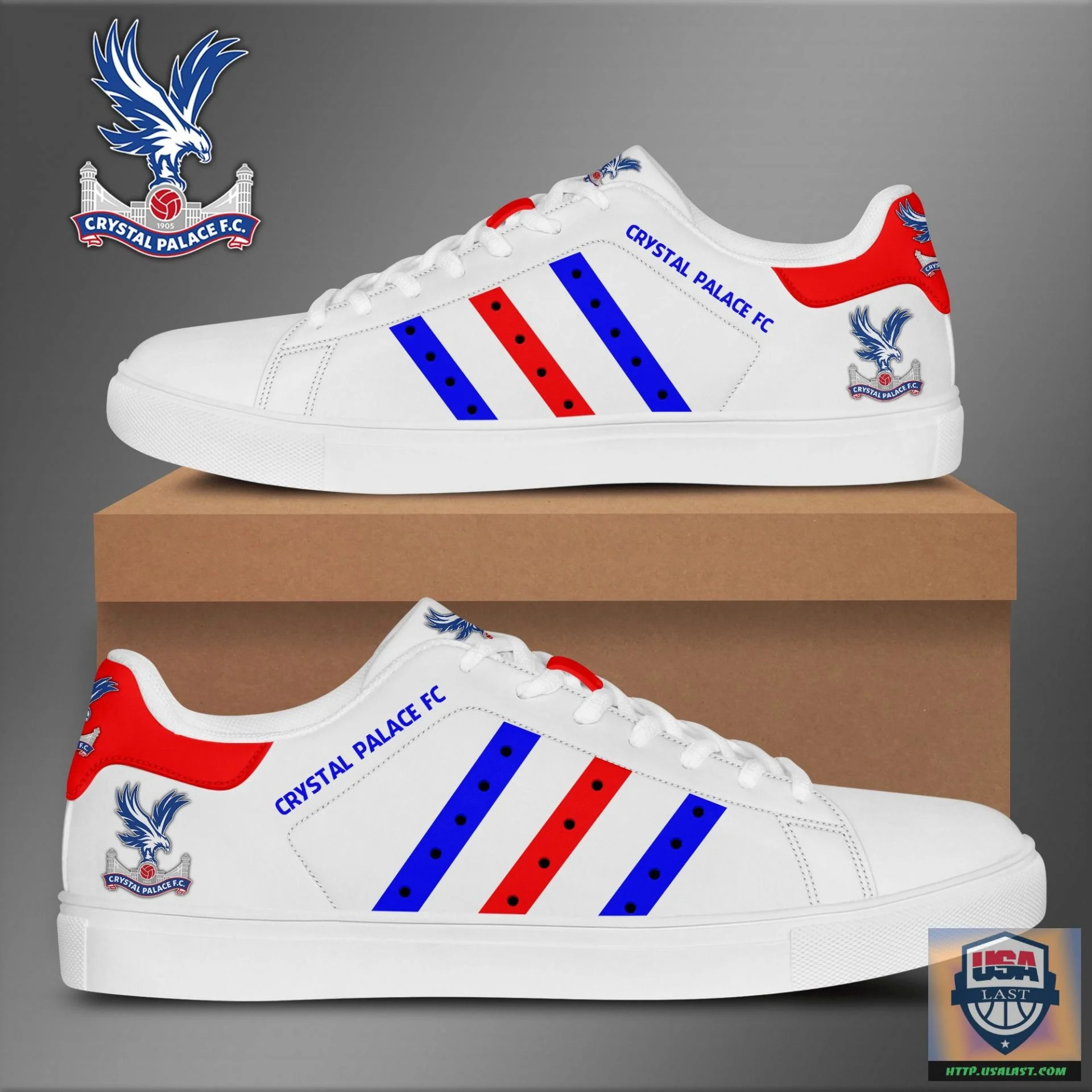 Custom Crystal Palace FC Blue Red Stan Smith Shoes for Men Women, Trendy Style Sneakers ST0801