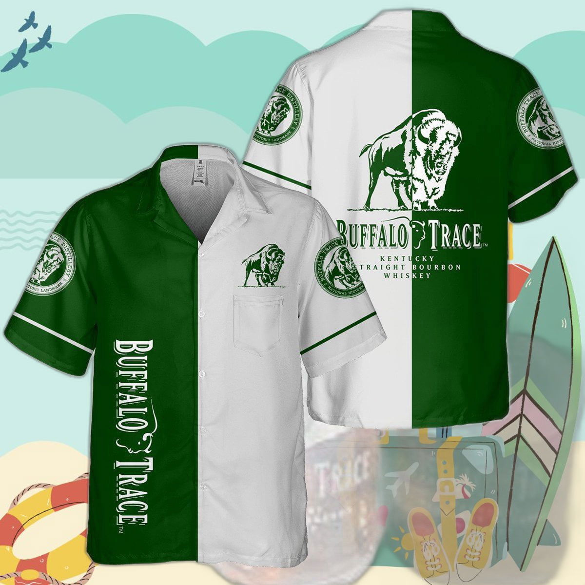 Buffalo Trace Hawaiian Shirt: All Over Print 3D Design for a Stylish and Unique Look HW0601