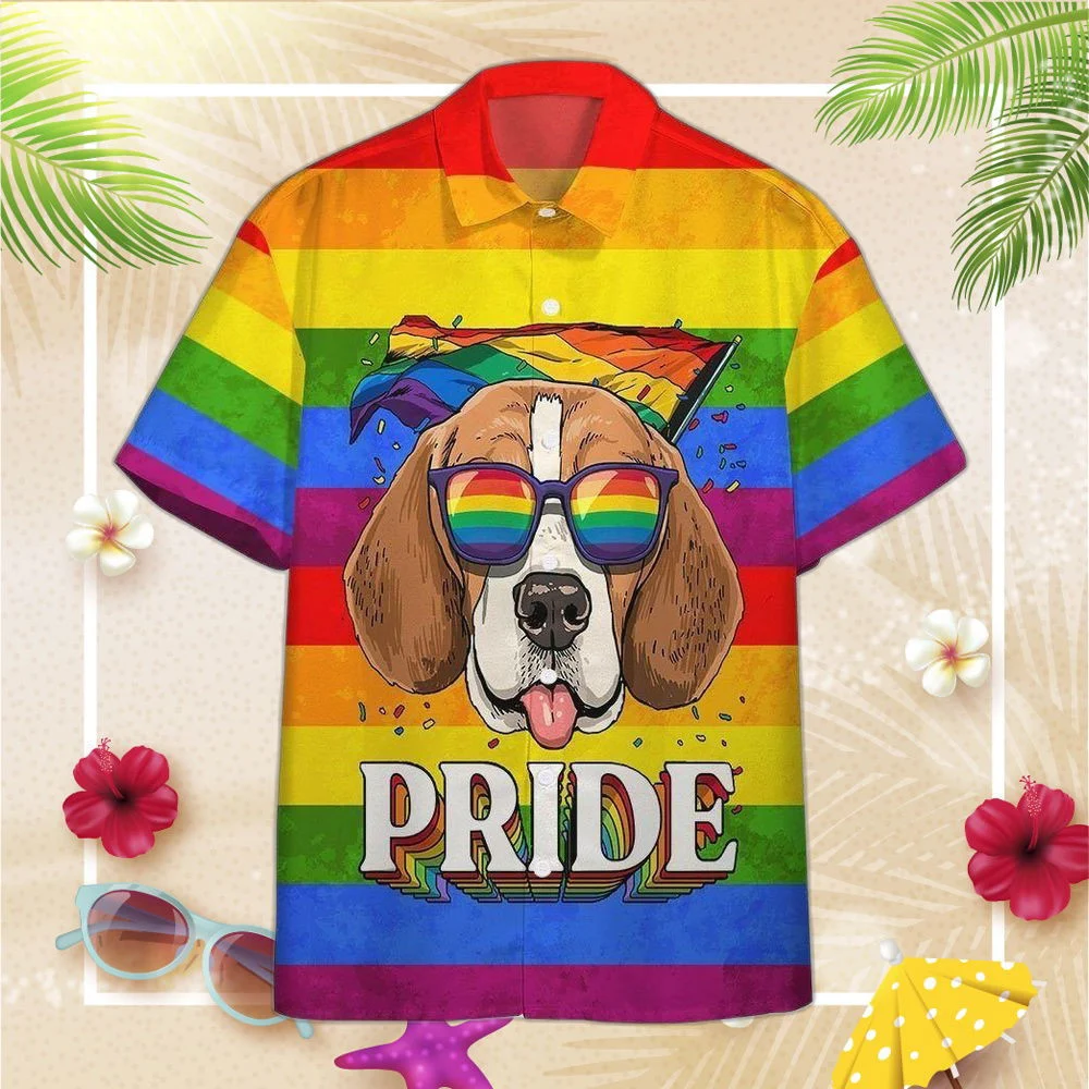 3D Im Proud And So Is My Beagle Custom Cosplay Short Sleeve Shirts Hawaiian Shirt HW0601