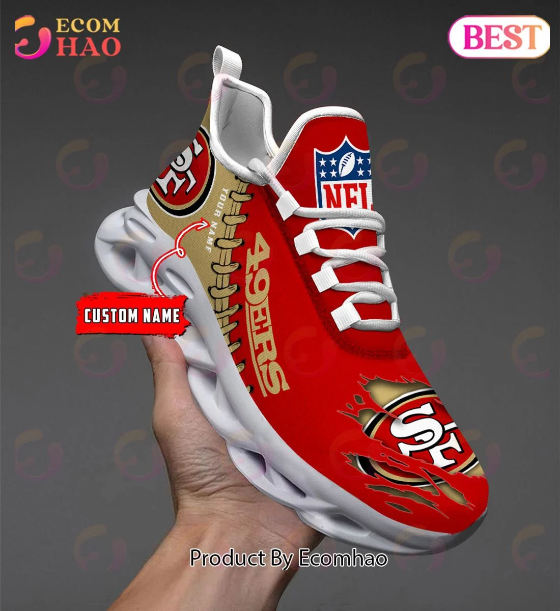 San Francisco 49ers Max Soul Shoes Custom Name  Unisex sneakers MS0601