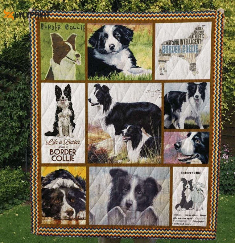 Border Collie Adorable 3D Customized Quilt , Soft Quilt, King Size, All Season Cozy Quilt QB0901