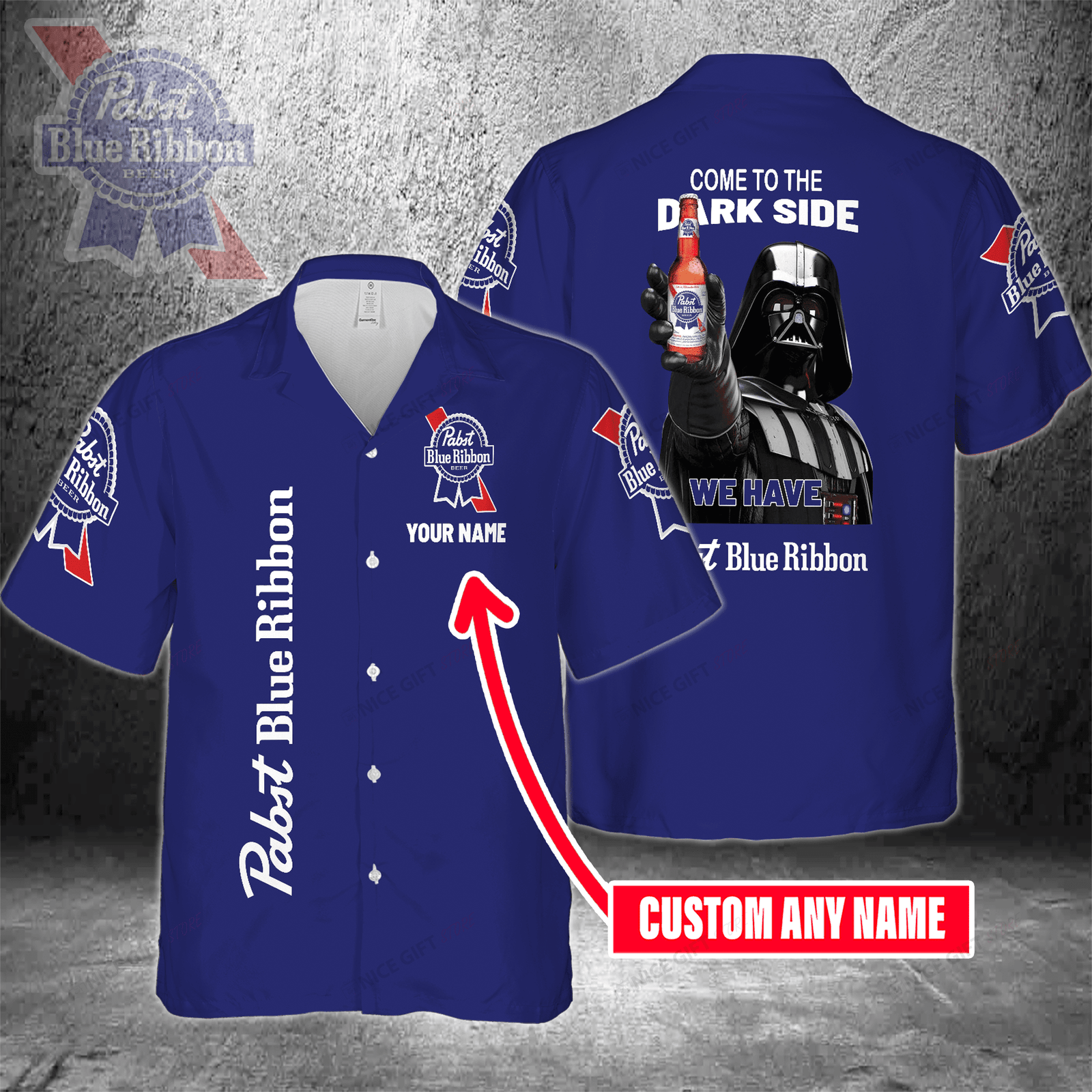Come To The Dark Side We Have Pabst Blue Ribbon Custom Name Hawaiian Shirt For Men And Women HW0601