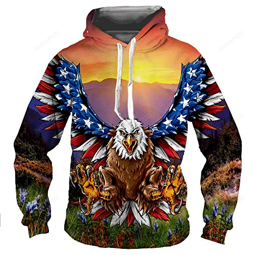 Eagle 3D All Over Print Hoodie, Zip-up Hoodie HZ0501