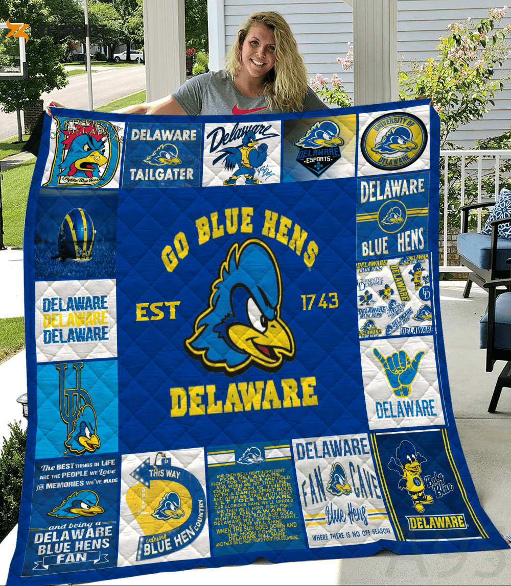 Delaware Blue Hens 1 Quilt Blanket For Fans Home Decor Gift , Soft Quilt, King Size, All Season Cozy Quilt QB0901