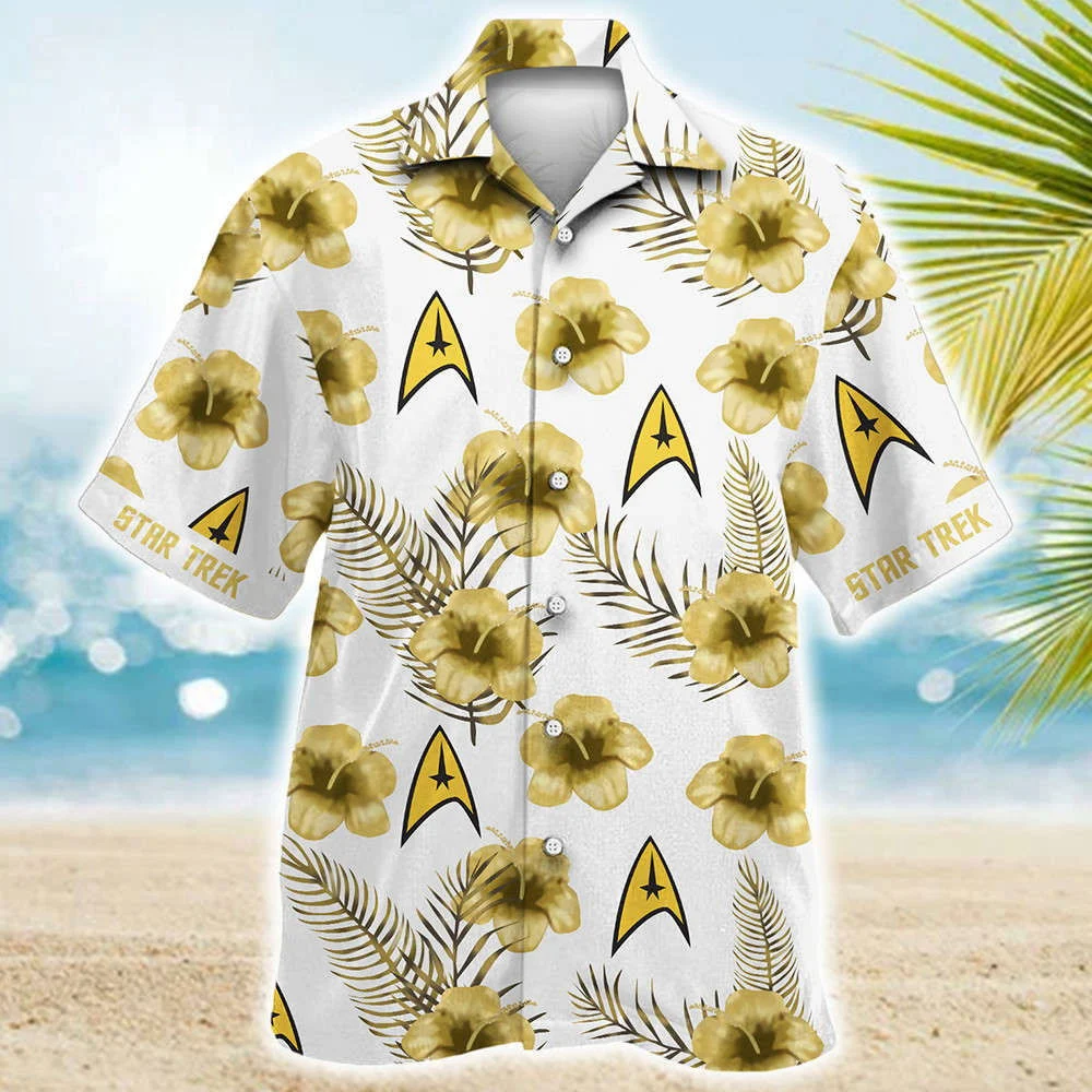 Hibiscus Floral Star Trek Starships Hawaiian Shirt Shorts Summer 2023 Hot HW0601