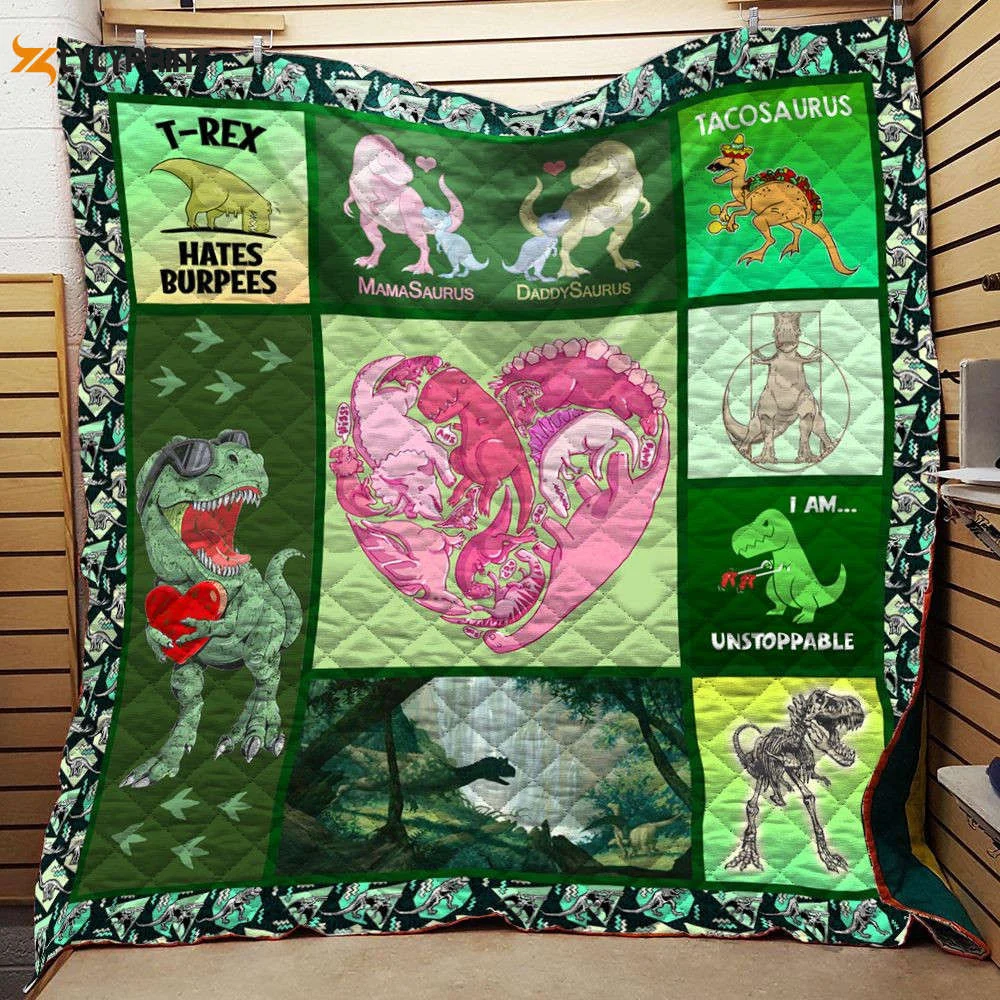 Dinosaur 3D Customized Quilt , Soft Quilt, King Size, All Season Cozy Quilt QB0901