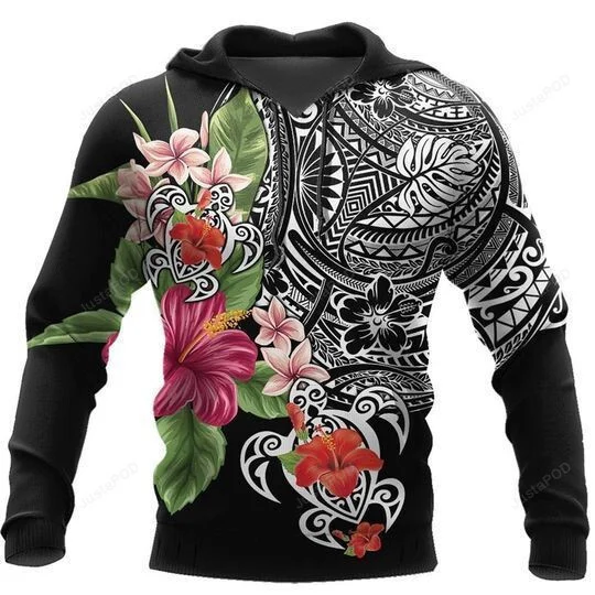 Polynesian And Hibiscus 3D All Over Print Hoodie, Zip-up Hoodie HZ0501