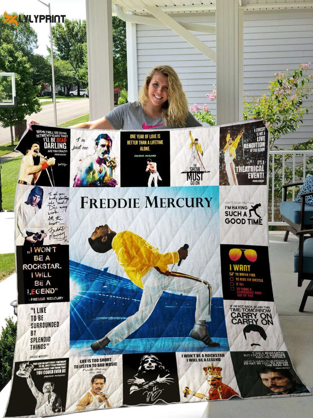 Freddie Mercury Quilt Blanket For Fans Home Decor Gift , Soft Quilt, King Size, All Season Cozy Quilt QB0901