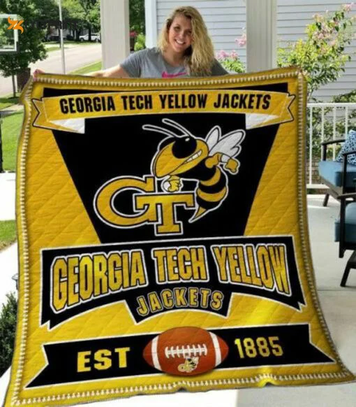 Georgia Tech Yellow Jackets 3 Quilt Blanket For Fans Home Decor Gift , Soft Quilt, King Size, All Season Cozy Quilt QB0901