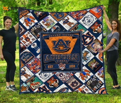 Auburn Tigers 2 Quilt Blanket For Fans Home Decor Gift ,  Soft Quilt, King Size, All Season Cozy Quilt QB0901