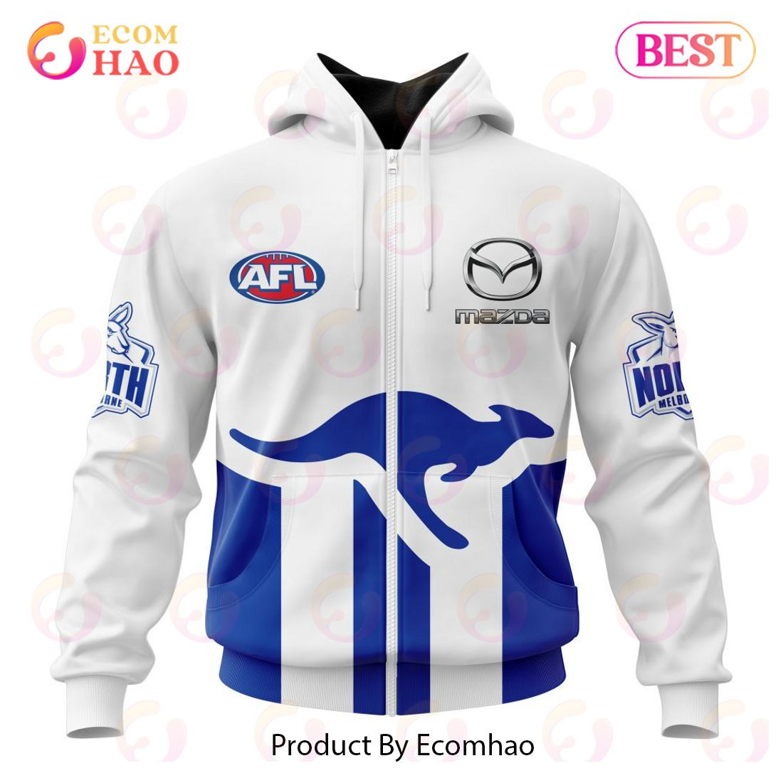 AFL North Melbourne Football Club Away Kits 2023 3D Hoodie, Zip Hoodie, Man - Women, Warm, Premium Quality HZ0501