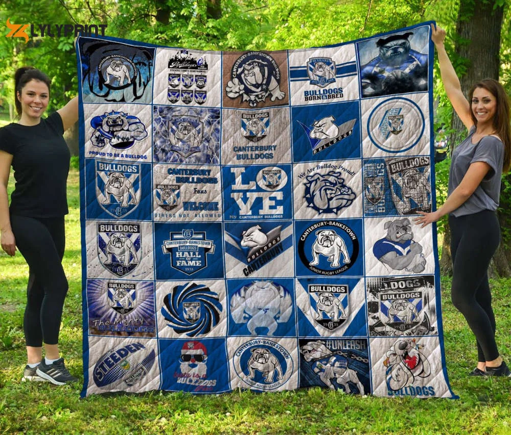 Canterbury Bankstown Bulldogs Quilt Blanket For Fans Home Decor Gift , Soft Quilt, King Size, All Season Cozy Quilt QB0901