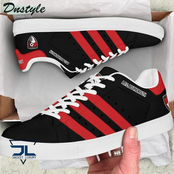 AFC Bournemouth Black Red Stan Smith Shoes Women Men, Trendy Style Sneakers ST0801