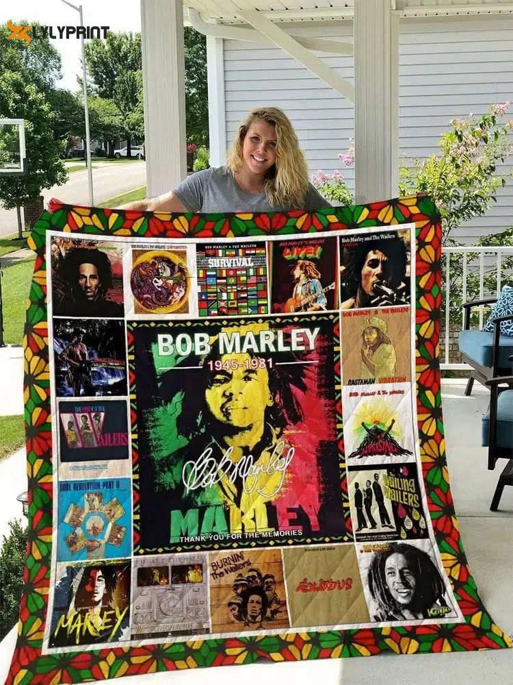 Bob Marley Quilt Blanket For Fans Home Decor Gift , Soft Quilt, King Size, All Season Cozy Quilt QB0901