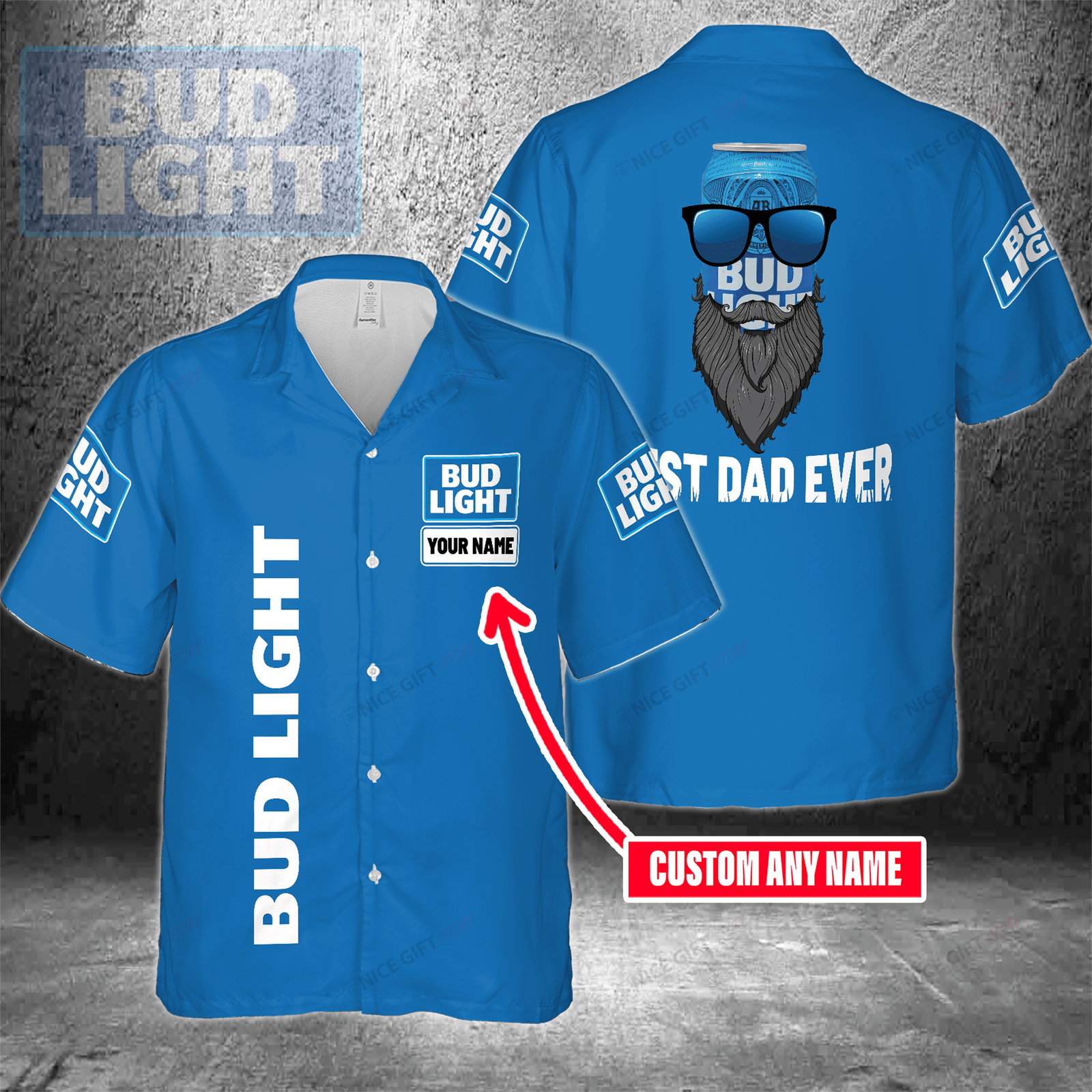 Bud Light Custom Name Best Dad Ever Hawaiian Shirt For Men And Women HW0601