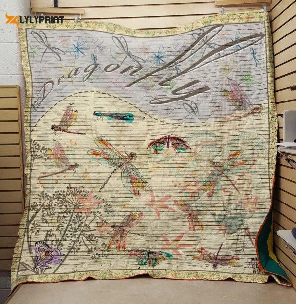 Dragonfly 3D Customized Quilt Blanket ,  Soft Quilt, King Size, All Season Cozy Quilt QB0901