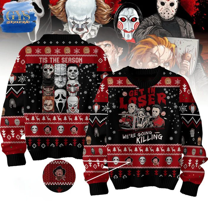 Horror Movies Tis The Season Ugly Sweater , Cozy Soft Unisex Pullover SW0601