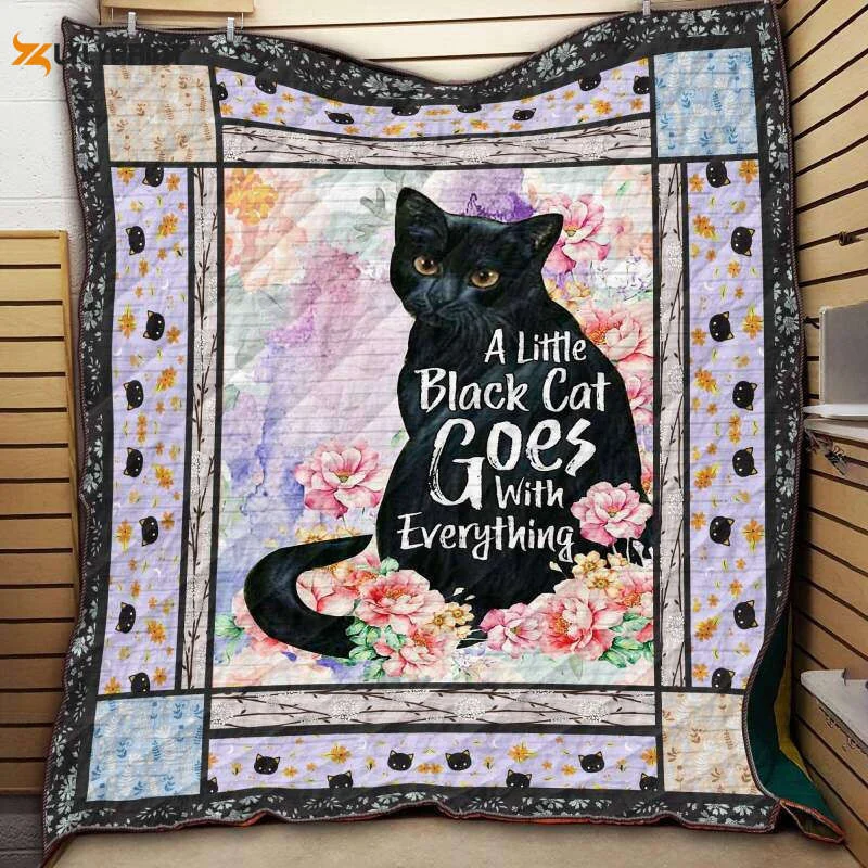 A Litlle Black Cat 3D Customized Quilt , Soft Quilt, King Size, All Season Cozy Quilt QB0901