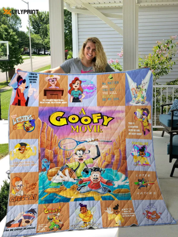 A Goofy Disney Movie Blanket Quilt Blanket, A Goofy Dog Gift For Fan Quilt Blanket 1350 , Soft Quilt, King Size, All Season Cozy Quilt QB0901