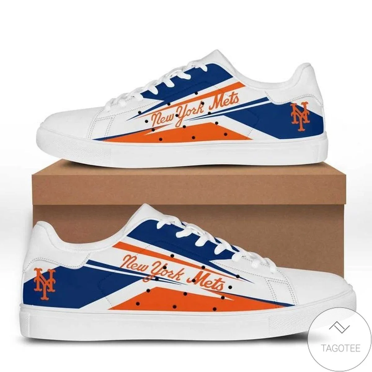 MLB New York Mets White Stan Smith Shoes Unisex Women Men, Trendy Style Sneakers ST0801
