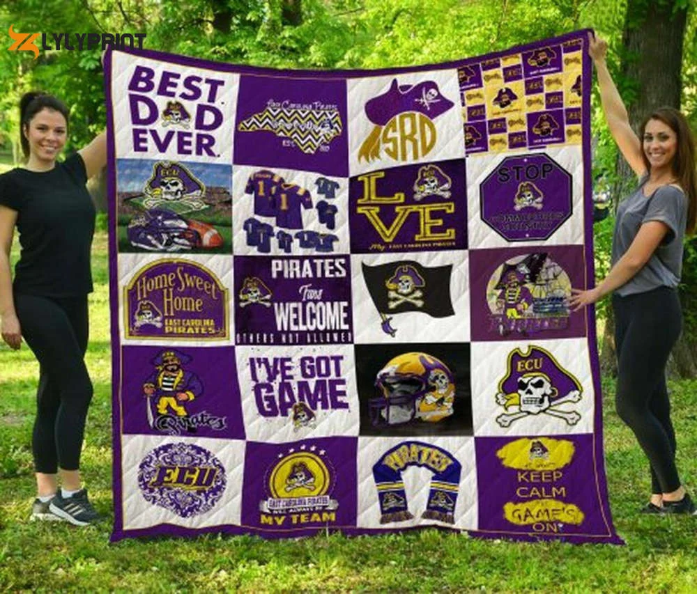 East Carolina Pirates 1 Quilt Blanket For Fans Home Decor Gift , Soft Quilt, King Size, All Season Cozy Quilt QB0901