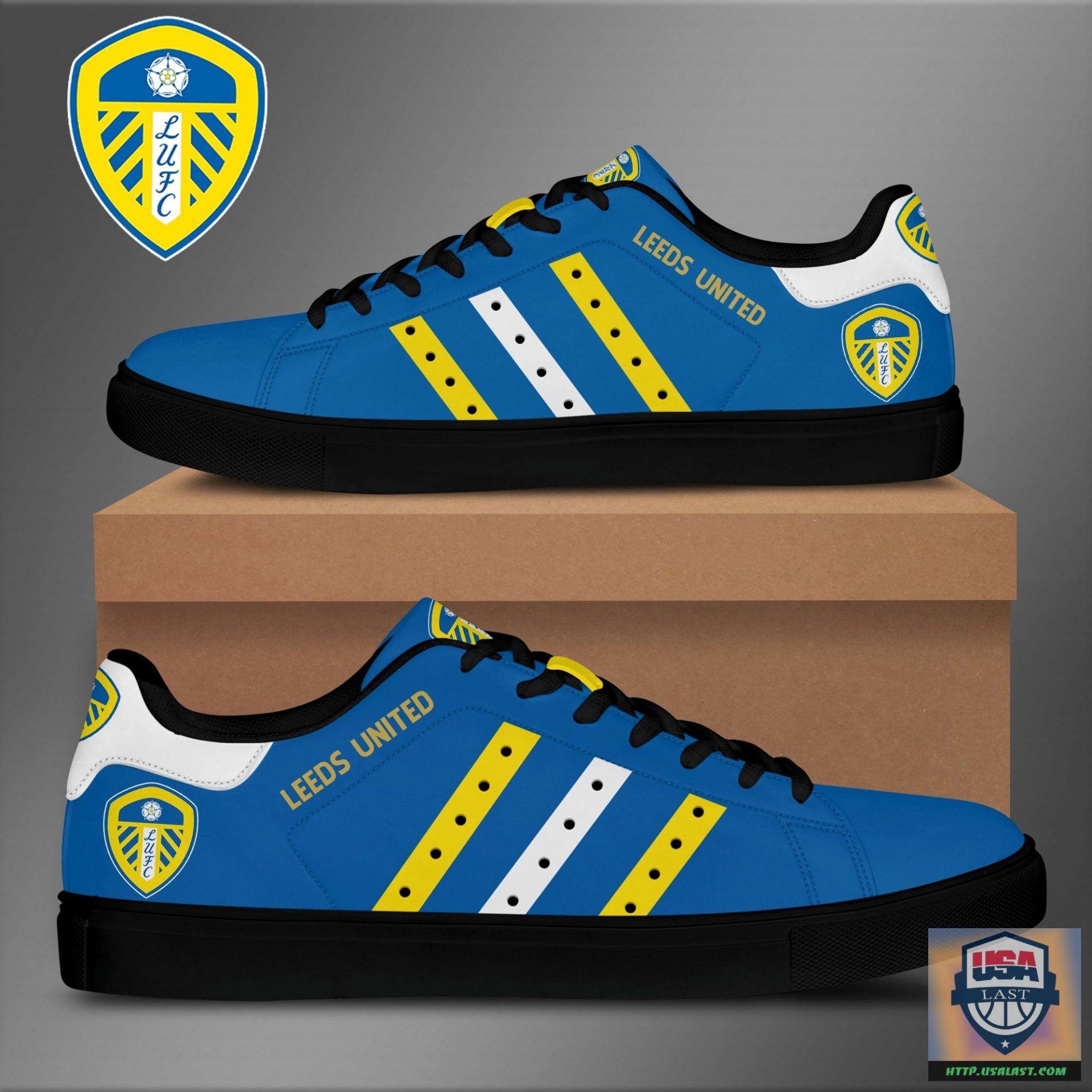 Leeds United Blue Yellow White Stan Smith Shoes Custom for Men Women, Trendy Style Sneakers ST0801