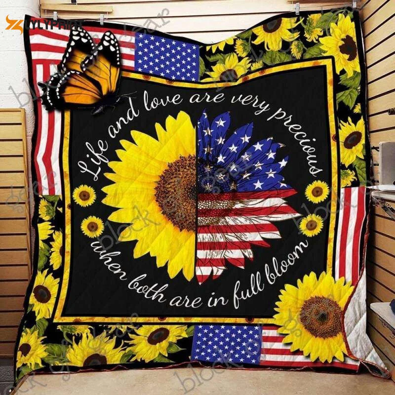 Like A Sunflower 3D Customized Quilt , Soft Quilt, King Size, All Season Cozy Quilt QB0901