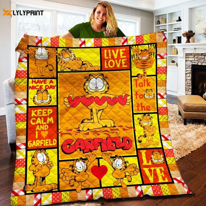 Garfield Quilt Blanket For Fans Home Decor Gift , Soft Quilt, King Size, All Season Cozy Quilt QB0901