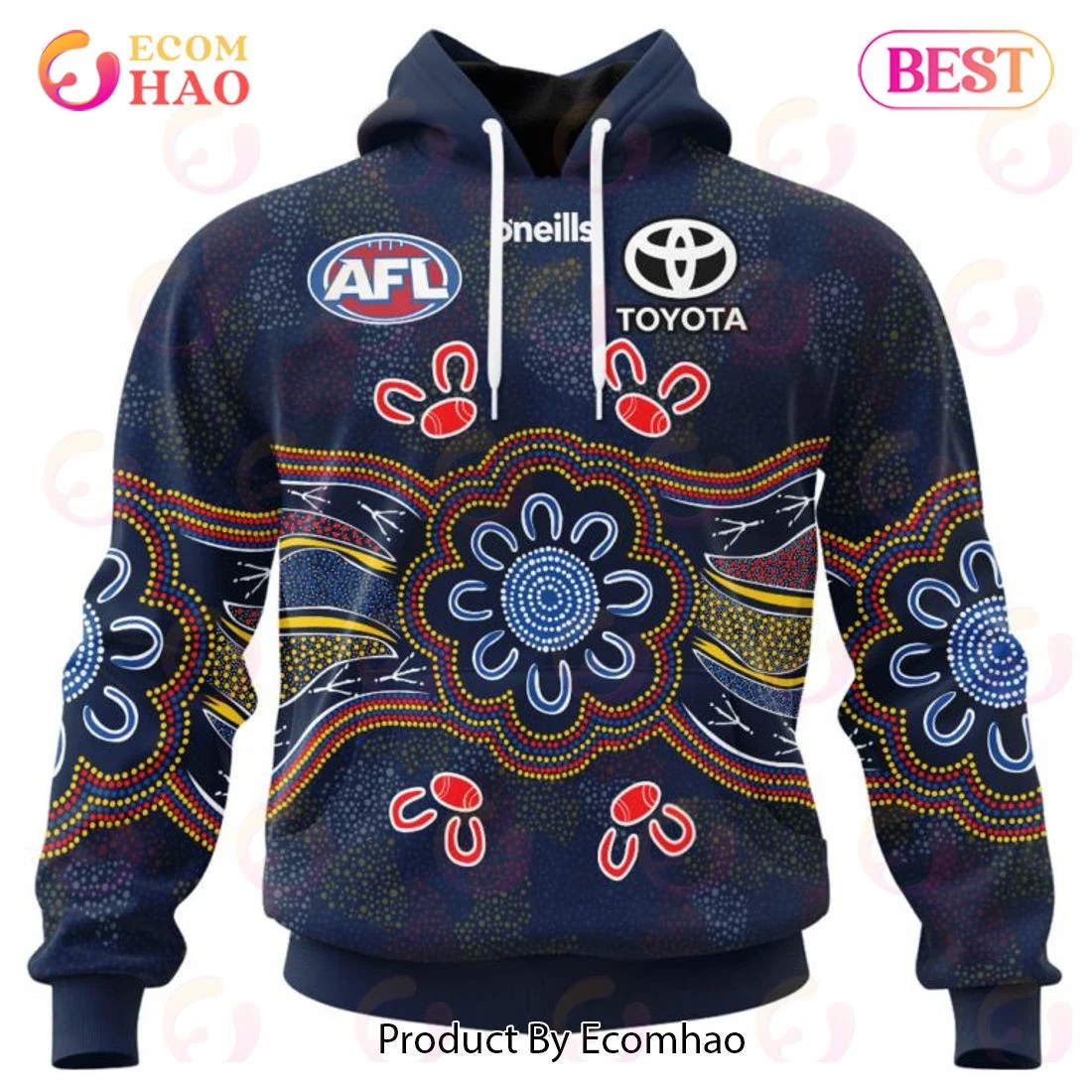 AFL Adelaide Crows Special Indigenous Design 3D Hoodie, Zip Hoodie, Man - Women, Warm, Premium Quality HZ0501