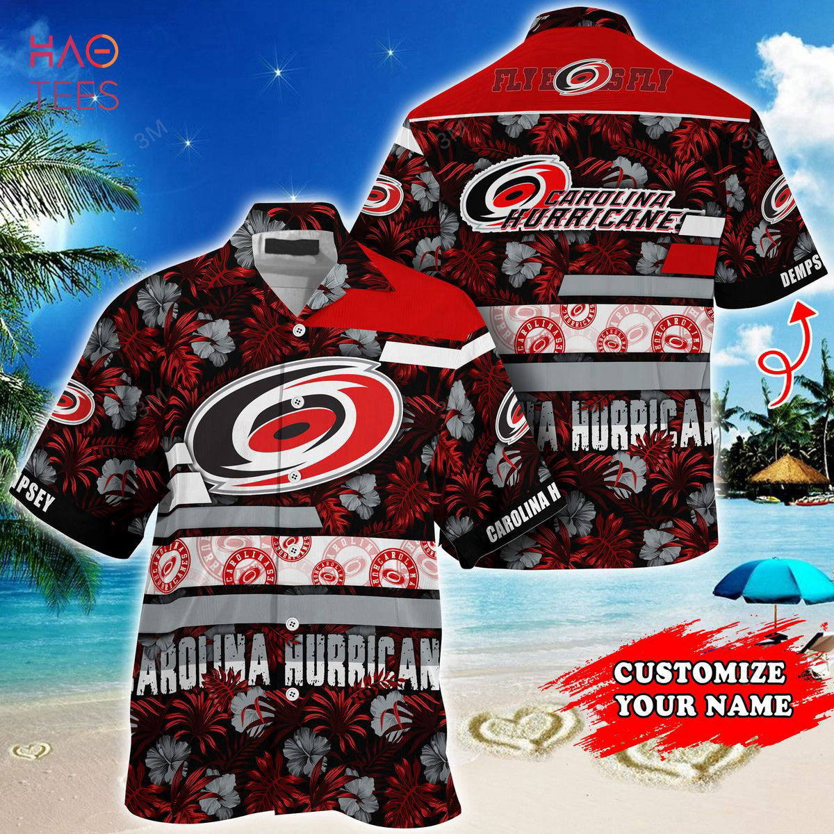 Red 02 Carolina Hurricanes NHL-Super Hawaiian Shirt Summer Hot HW0601