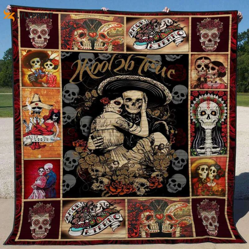 Skull 3D Customized Quilt Blanket , Soft Quilt, King Size, All Season Cozy Quilt QB0901