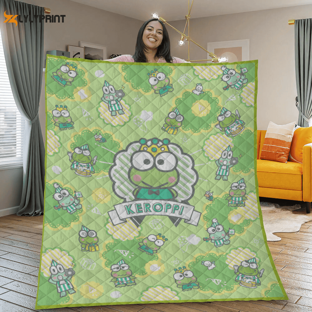 Keroppi Quilt Blanket For Fans Home Decor Gift , Soft Quilt, King Size, All Season Cozy Quilt QB0901