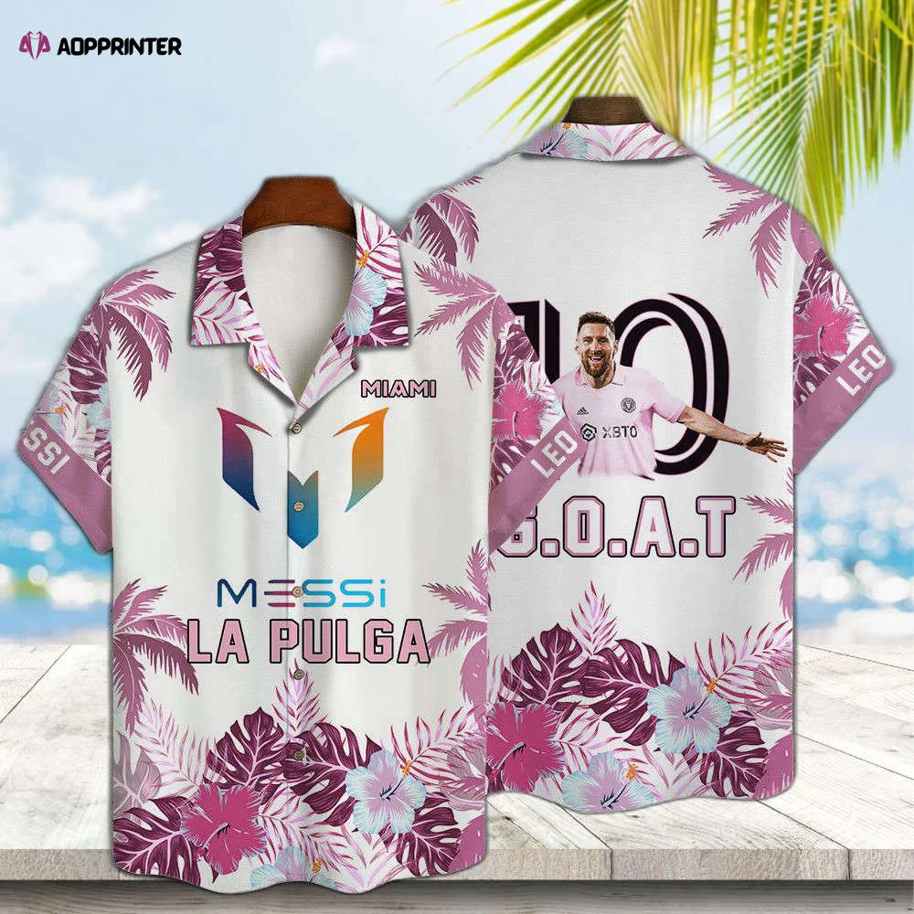 Lionel Messi Inter Miami CF GOAT La Pulga Hawaiian Shirt: Stylish and Unique Soccer Fan Apparel HW0601