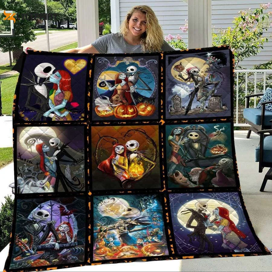 The Nightmare Before Christmas Quilt Blanket For Fans Home Decor Gift ,  Soft Quilt, King Size, All Season Cozy Quilt QB0901