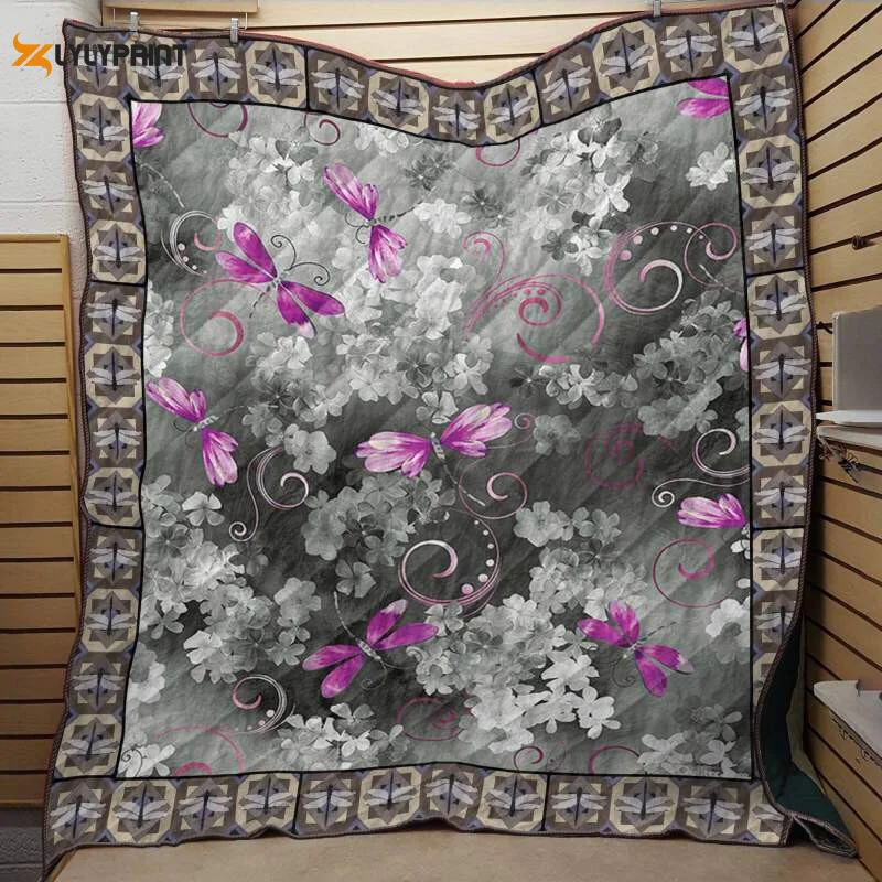 Dragonfly Trails 3D Customized 3D Customized Quilt , Soft Quilt, King Size, All Season Cozy Quilt QB0901