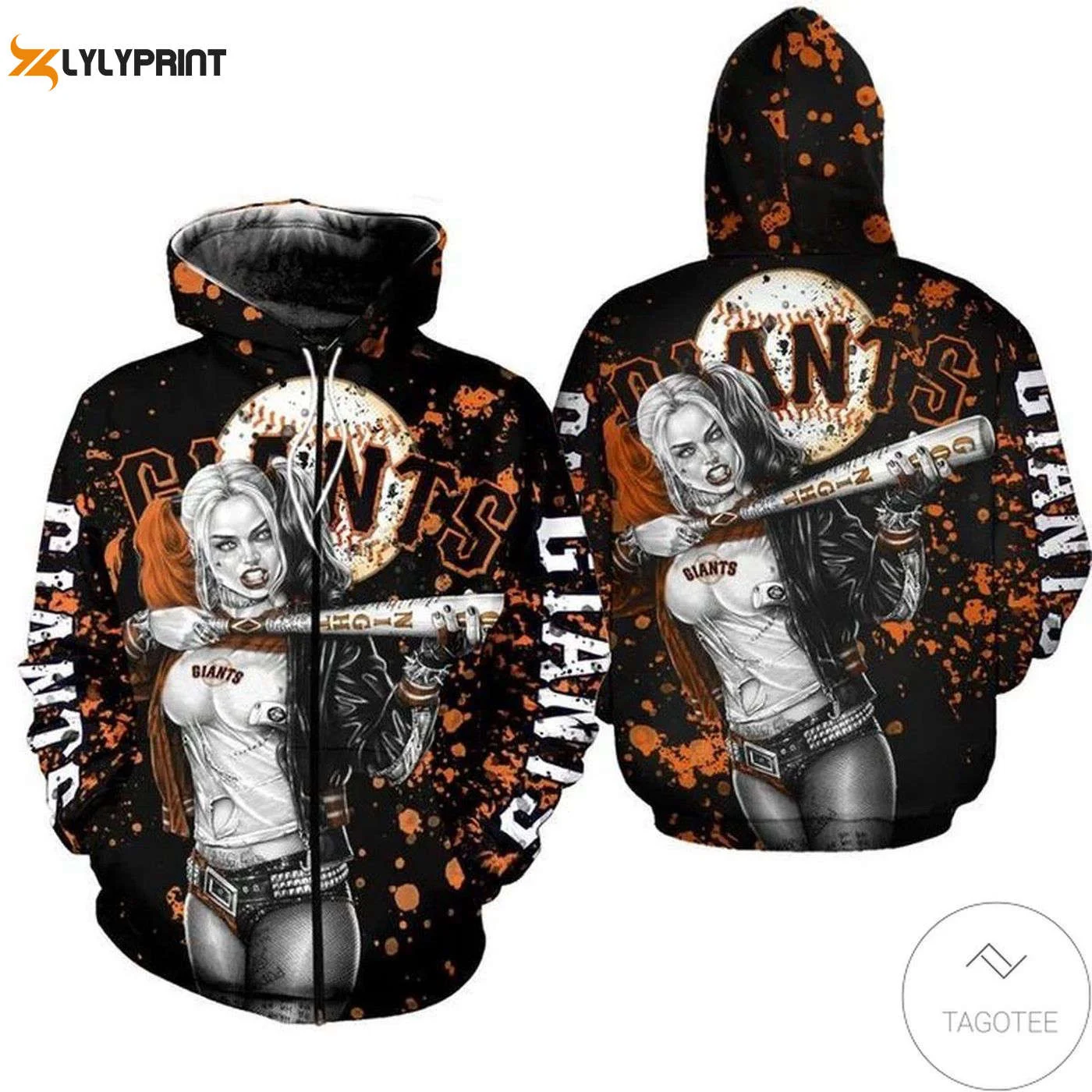 San Francisco Giants Harley Quinn Pullover & Zip Up Hoodie AOP Shirt Show Your Team Spirit HZ0501