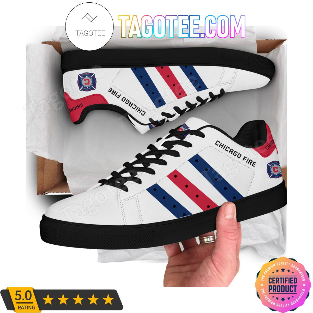 Custom MLS Chicago Fire White Style Stan Smith Shoes for Men Women, Trendy Style Sneakers ST0801