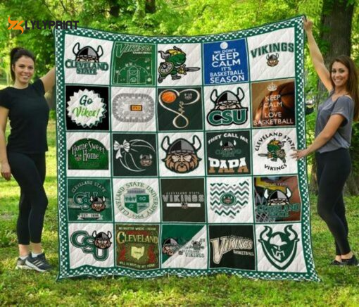 Cleveland State Vikings Quilt Blanket For Fans Home Decor Gift , Soft Quilt, King Size, All Season Cozy Quilt QB0901