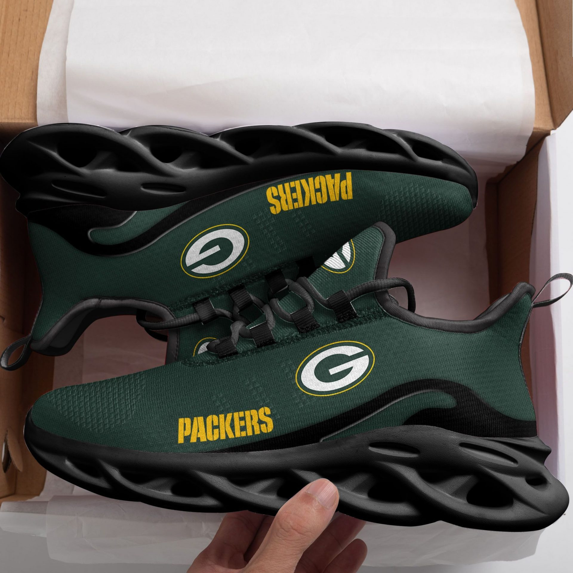 NFL Green Bay Packers Green Max Soul Shoes for Women and Men MS0601