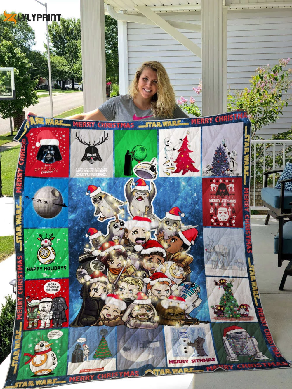 Christmas Quilt Blanket For Fans Home Decor Gift , Soft Quilt, King Size, All Season Cozy Quilt QB0901